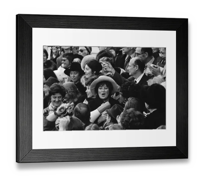 Framed Print : Bella Abzug Shouting with Demonstrators