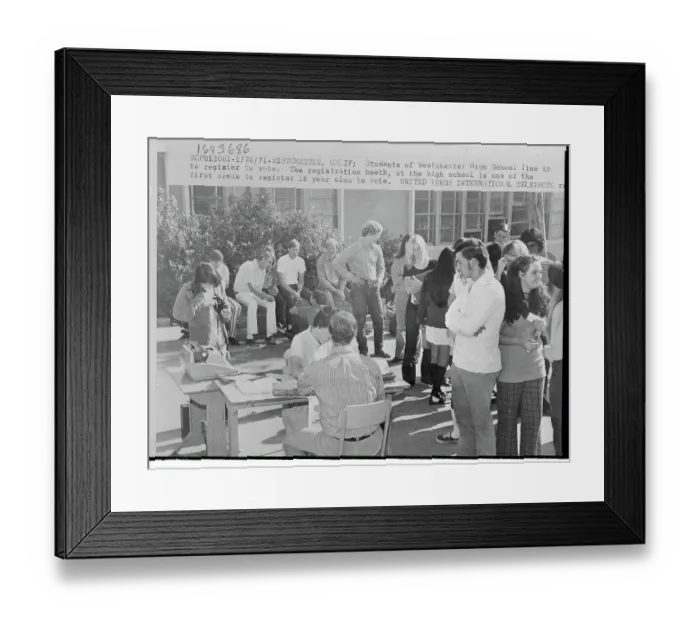 Framed Print : Students Preparing to Vote Framed Print : Students Preparing to Vote