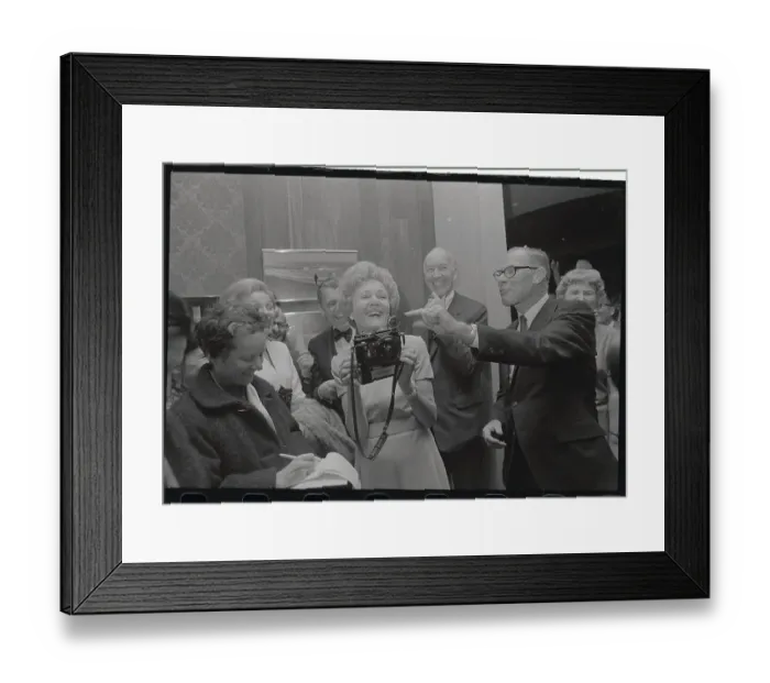 Framed Print : Pat Nixon Looking Through Camera