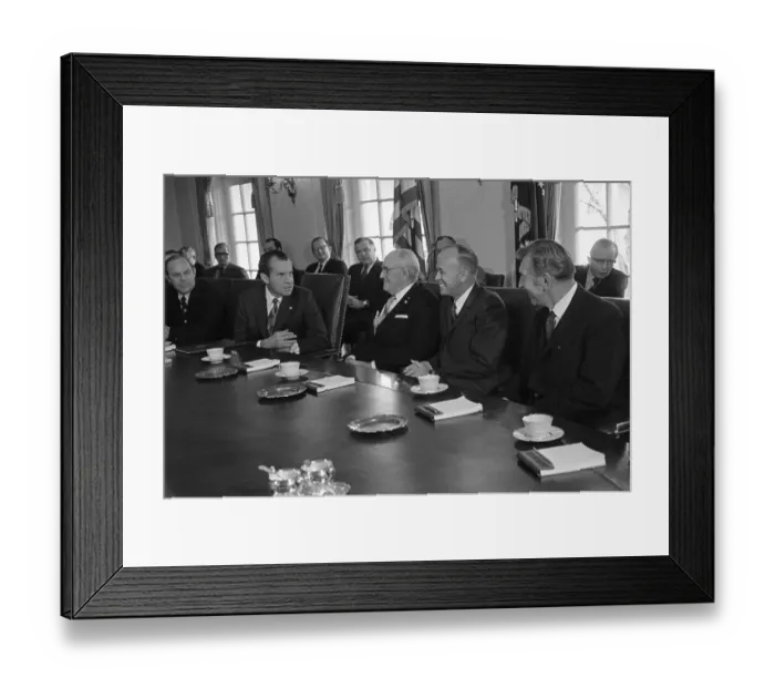 Framed Print : President Nixon Meeting with Construction Industry Leaders Framed Print : President Nixon Meeting with Construction Industry Leaders