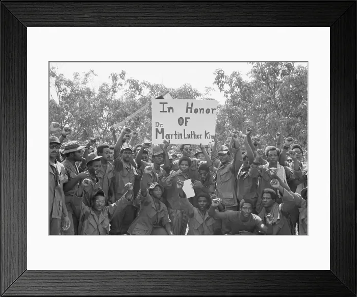 Framed Print : Black Soldiers Observe M.L.King Birthday Framed Print : Black Soldiers Observe M.L.King Birthday