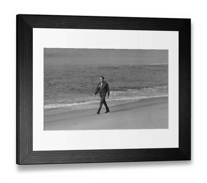 Framed Print : Nixon On The Beach, 1 / 9 / 1971 Framed Print : Nixon On The Beach, 1 / 9 / 1971