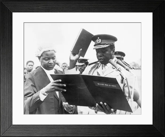Framed Print : Idi Amin Taking Oath Of Office Framed Print : Idi Amin Taking Oath Of Office