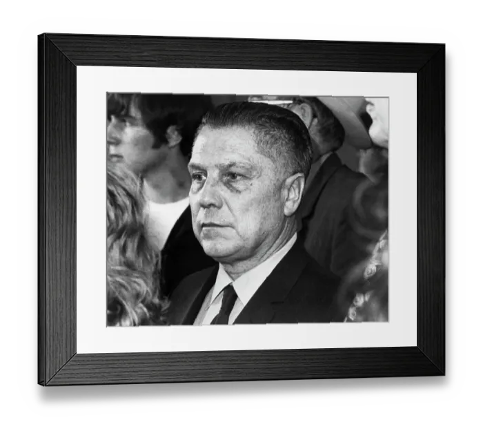 Framed Print : Head and Shoulders Close-up of Jimmy Hoffa Sitting in Audience Framed Print : Head and Shoulders Close-up of Jimmy Hoffa Sitting in Audience