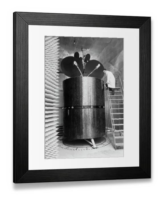 Framed Print : Technician Checks Out Intelsat Iv Framed Print : Technician Checks Out Intelsat Iv