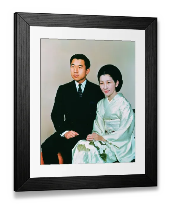 Framed Print : Prince Akihito Posing with Wife Framed Print : Prince Akihito Posing with Wife