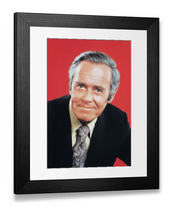 Framed Print : Henry Fonda Posing with Red Background Framed Print : Henry Fonda Posing with Red Background