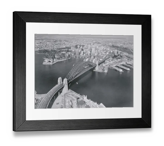 Framed Print : Aerial View of Bridge in Sidney Framed Print : Aerial View of Bridge in Sidney