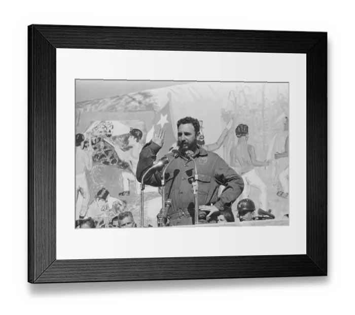 Framed Print : Fidel Castro Singing During Mining Camp Tour Framed Print : Fidel Castro Singing During Mining Camp Tour