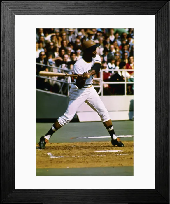 Framed Print : Roberto Clemente Swinging with Baseball Bat Framed Print : Roberto Clemente Swinging with Baseball Bat