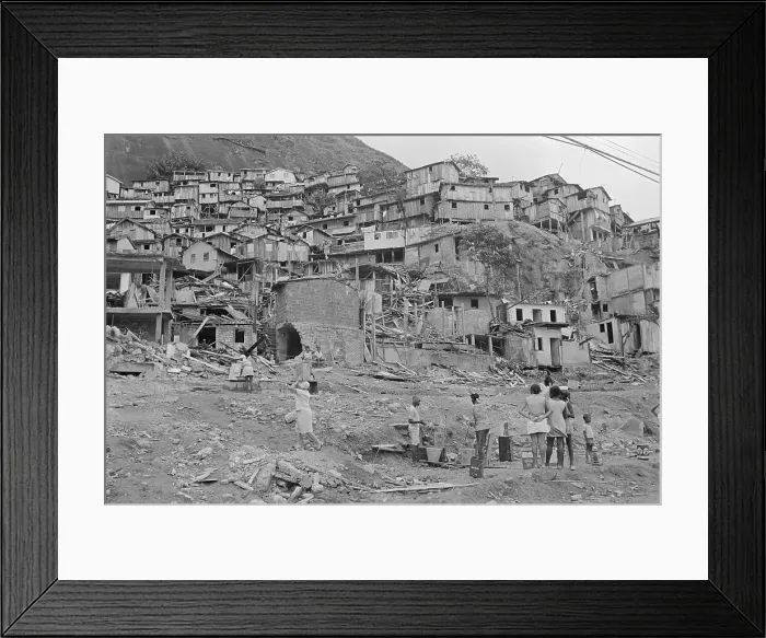 Framed Print : Houses and Dwellers in Slum Area Framed Print : Houses and Dwellers in Slum Area