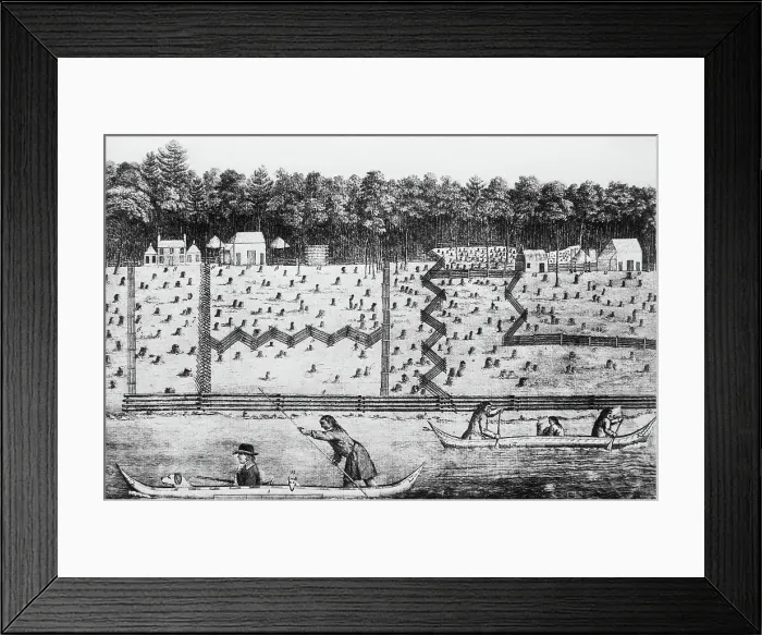 Framed Print : Early American Settlement Framed Print : Early American Settlement
