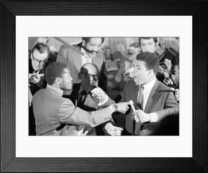 Framed Print : Boxers Muhammad Ali and Joe Frazier Arguing Framed Print : Boxers Muhammad Ali and Joe Frazier Arguing