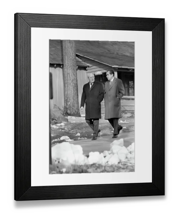 Framed Print : President Richard M. Nixon and Edward Heath on Camp David Grounds Framed Print : President Richard M. Nixon and Edward Heath on Camp David Grounds