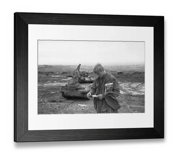 Framed Print : Soldier Reading Letter Framed Print : Soldier Reading Letter