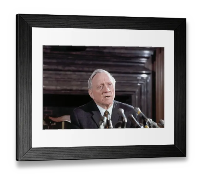 Framed Print : William O. Douglas Speaking into Microphones Framed Print : William O. Douglas Speaking into Microphones