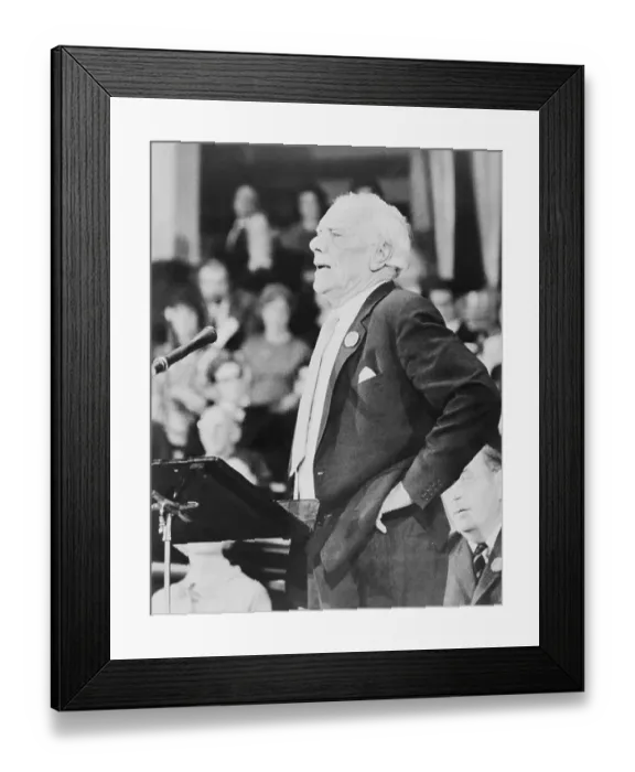 Framed Print : Malcolm Muggeridge Speaking in London Framed Print : Malcolm Muggeridge Speaking in London