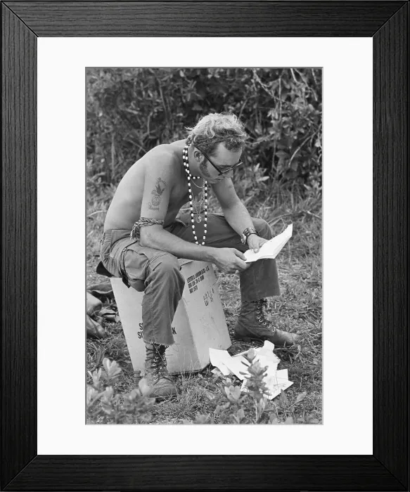 Framed Print : Sgt.J.Authenrieth Reads Christmas Mail Framed Print : Sgt.J.Authenrieth Reads Christmas Mail