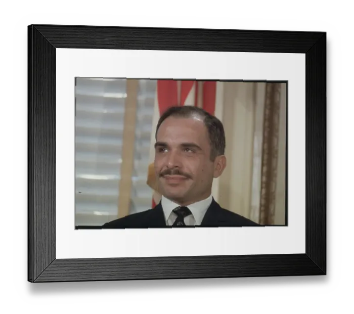 Framed Print : Portrait of King Hussein Framed Print : Portrait of King Hussein
