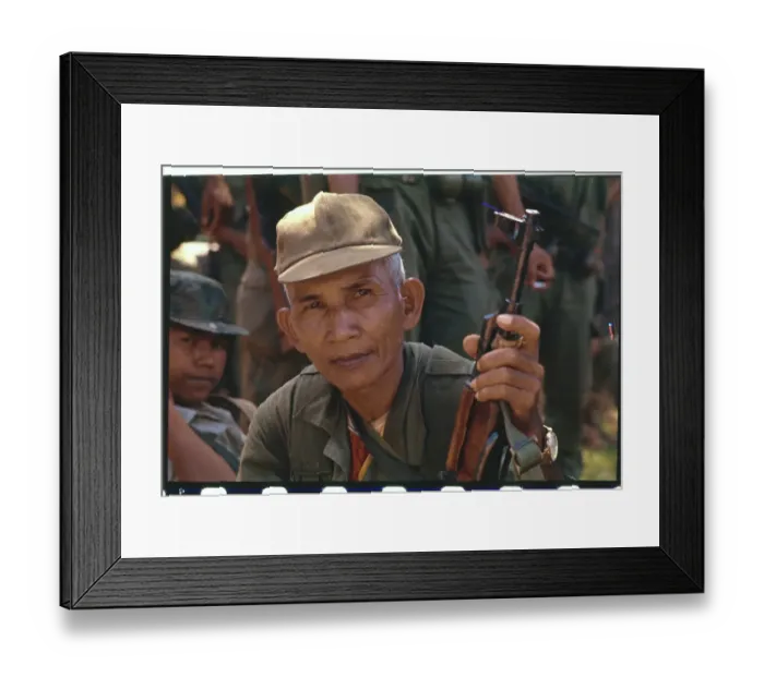 Framed Print : Elderly Member of Mike Force Holding Rifle Framed Print : Elderly Member of Mike Force Holding Rifle