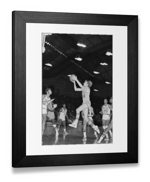 Framed Print : Pete Maravich Shooting Basketball Framed Print : Pete Maravich Shooting Basketball