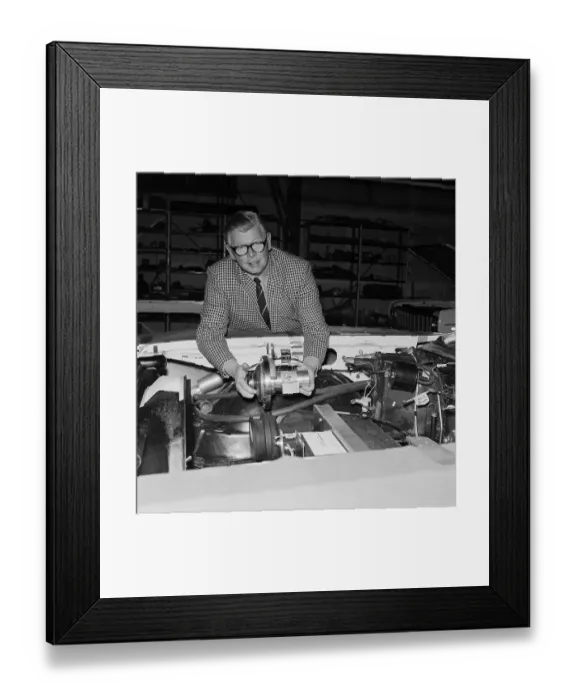 Framed Print : William Lear Holding Steam Turbine Framed Print : William Lear Holding Steam Turbine
