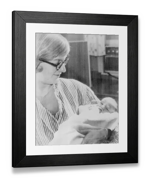 Framed Print : Military Nurse Susan Struck Holding Her Baby
