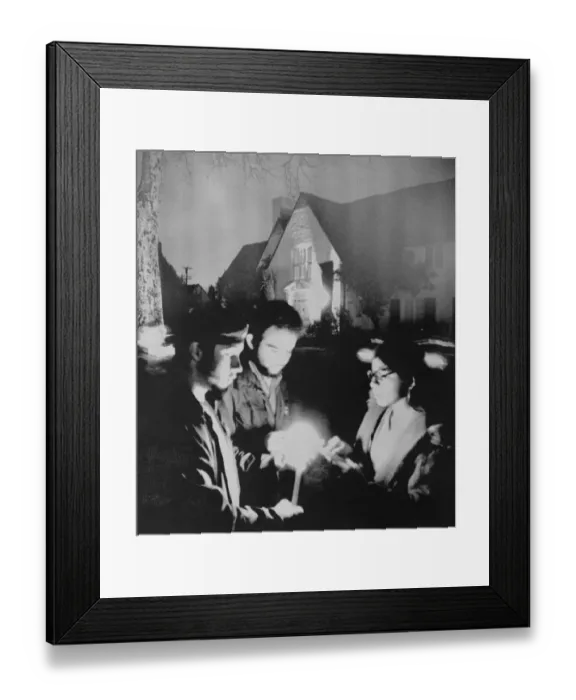 Framed Print : Protestors Outside Ronald Reagan's Home Framed Print : Protestors Outside Ronald Reagan's Home