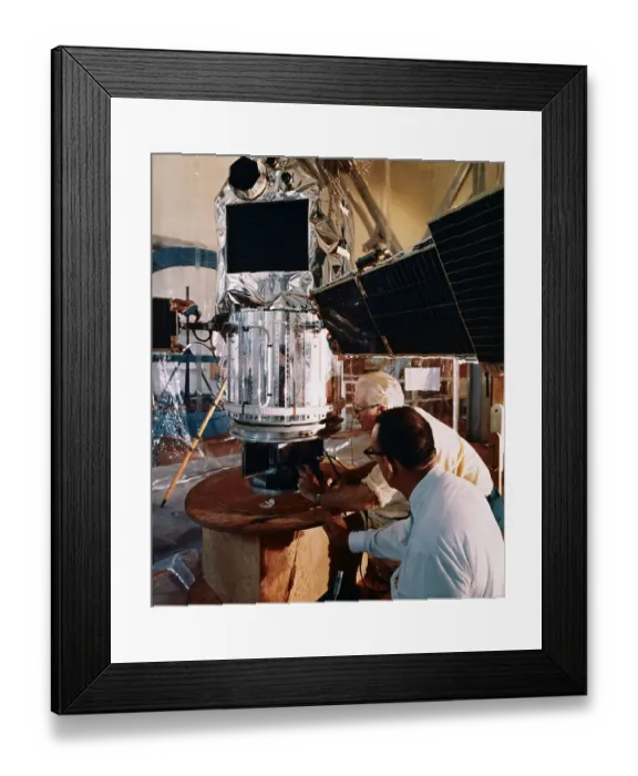 Framed Print : Technicians Checking Satellite Framed Print : Technicians Checking Satellite