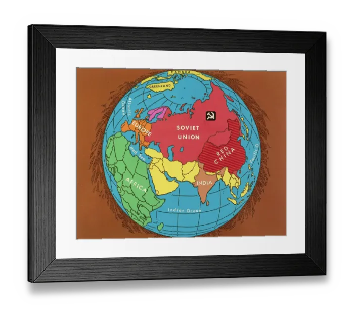 Framed Print : Map Showing Russia and China with Other Countries Framed Print : Map Showing Russia and China with Other Countries