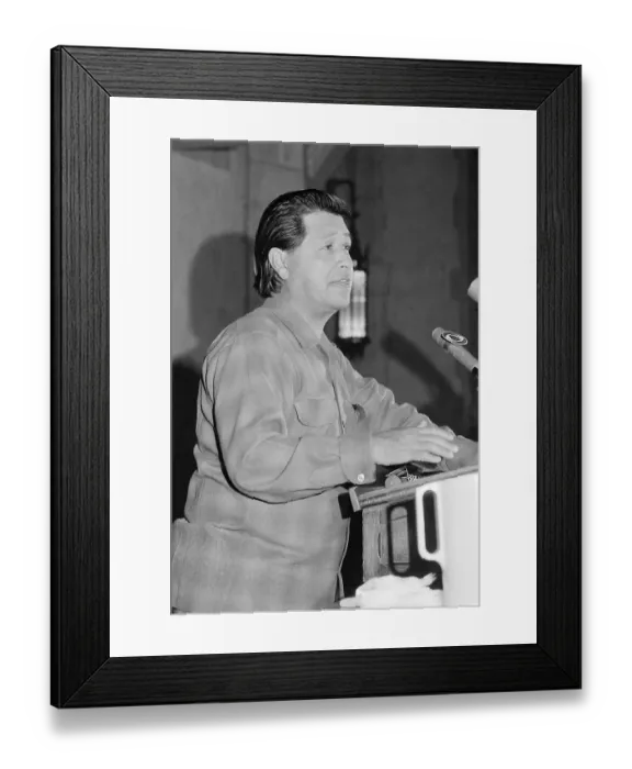 Framed Print : Cesar Chavez Speaking at Podium Framed Print : Cesar Chavez Speaking at Podium