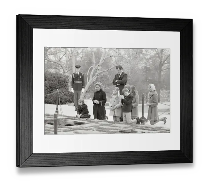 Framed Print : Mrs. Robert Kennedy and Children Visiting John F. Kennedy's Grave Framed Print : Mrs. Robert Kennedy and Children Visiting John F. Kennedy's Grave