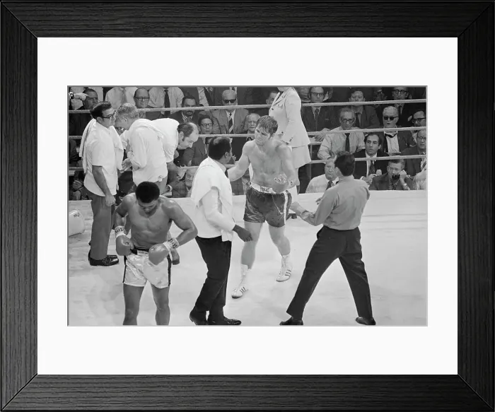 Framed Print : Muhammad Ali and Jerry Quarry After Bout Framed Print : Muhammad Ali and Jerry Quarry After Bout