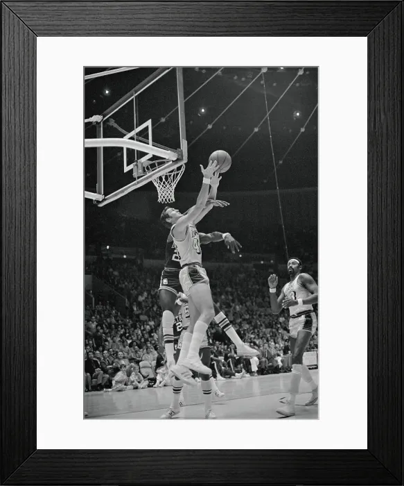Framed Print : Jerry West Driving Into Basket Framed Print : Jerry West Driving Into Basket