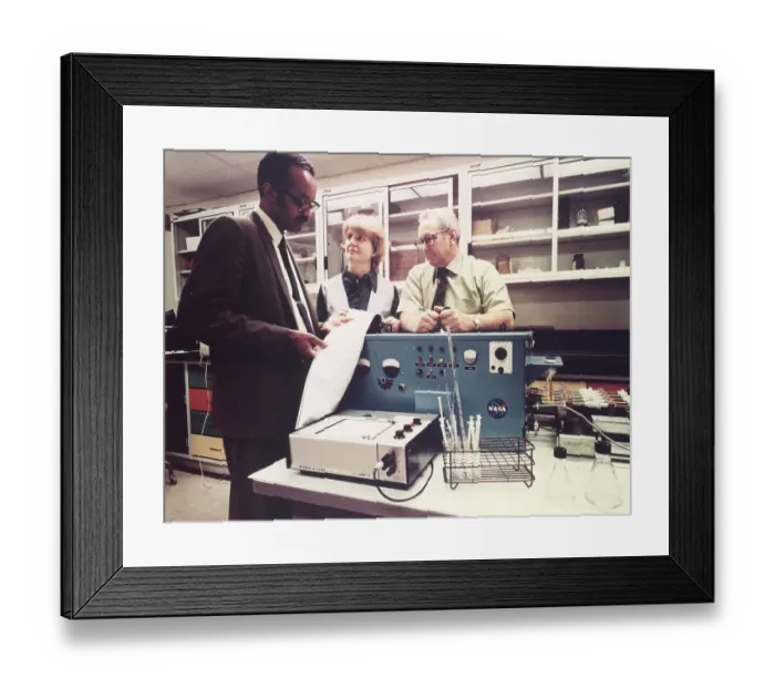 Framed Print : Emmett Chappelle With Bacteria Detector Framed Print : Emmett Chappelle With Bacteria Detector