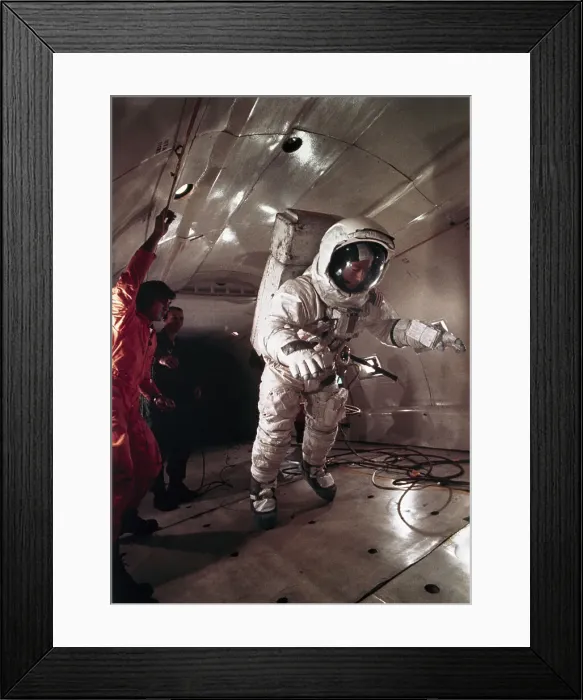 Framed Print : Alan Shepard and Edgar Mitchell Rehearsing in Aircraft Framed Print : Alan Shepard and Edgar Mitchell Rehearsing in Aircraft