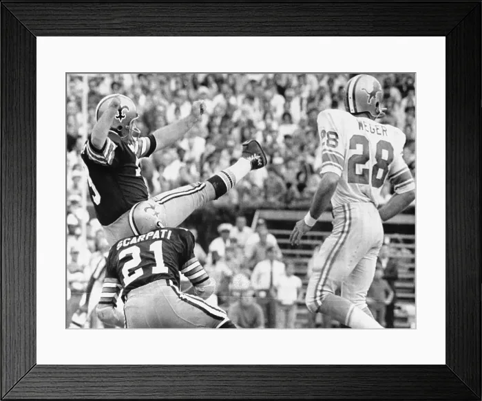 Framed Print : Tom Dempsey Kicking Record-Setting Field Goal Framed Print : Tom Dempsey Kicking Record-Setting Field Goal