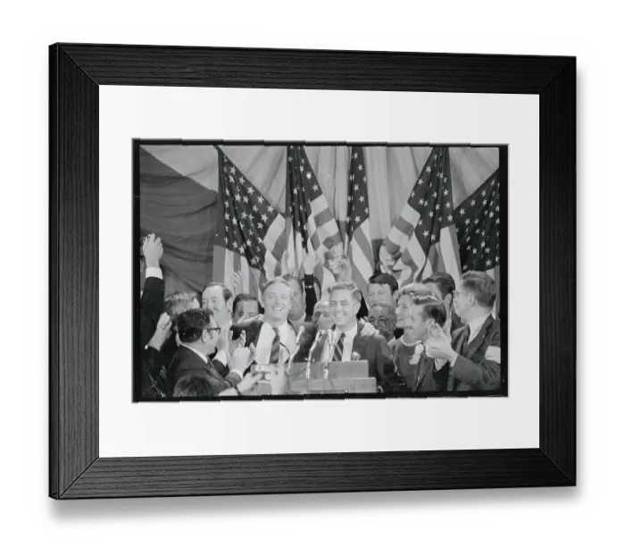 Framed Print : William Buckley Jr. Celebrating election Victory of His Brother Framed Print : William Buckley Jr. Celebrating election Victory of His Brother