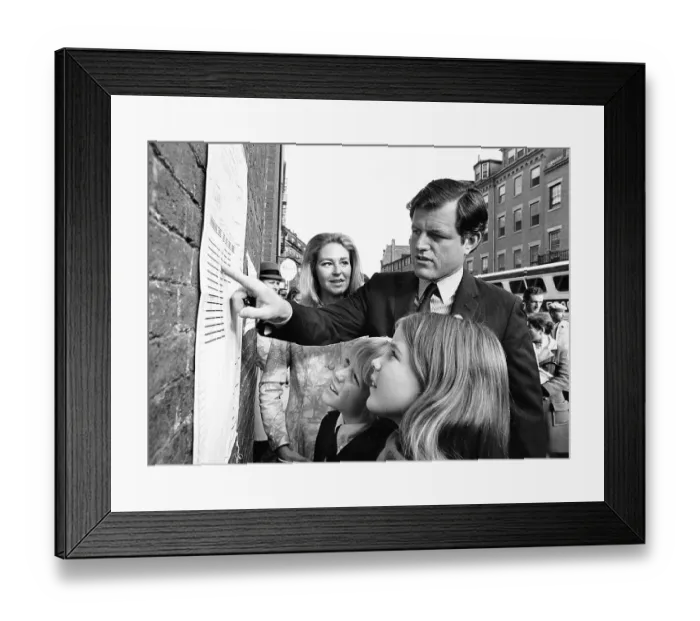 Framed Print : Ted Kennedy and Family at Polling Place Framed Print : Ted Kennedy and Family at Polling Place