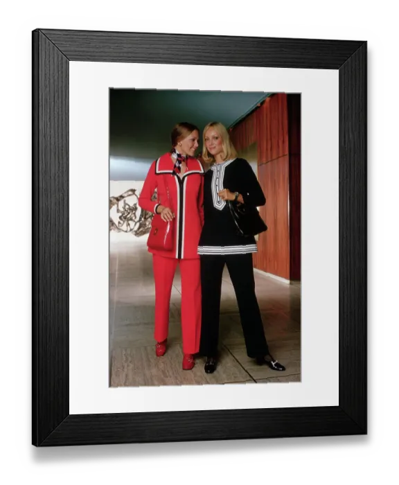 Framed Print : Women Wearing Daytime Tunic Pantsets Framed Print : Women Wearing Daytime Tunic Pantsets