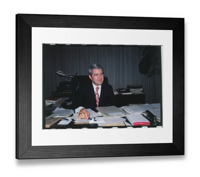 Framed Print : Mayor Wesley Carl Uhlman at His Desk
