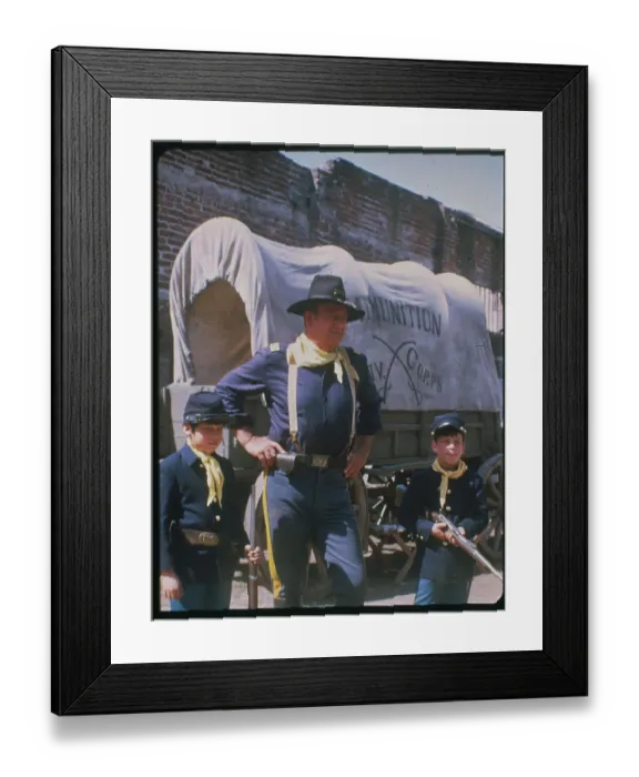 Framed Print : John Wayne on Set with Son Framed Print : John Wayne on Set with Son