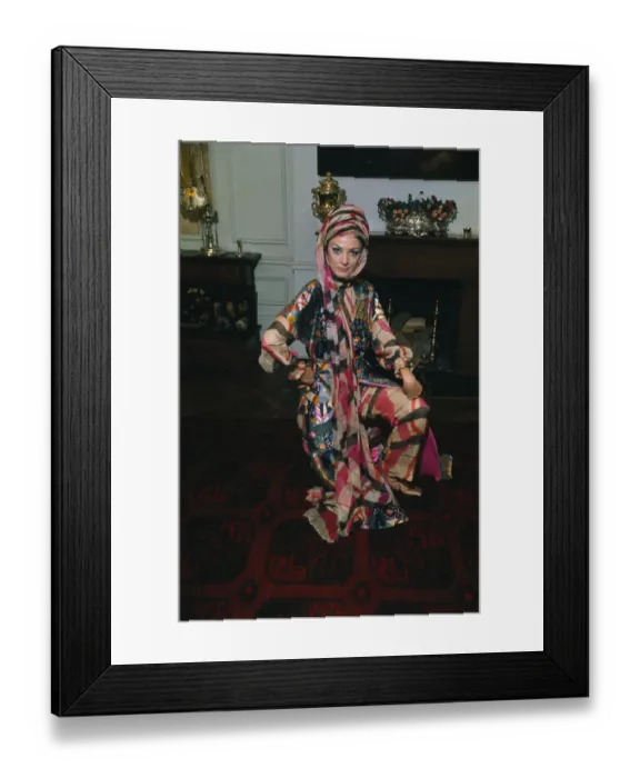 Framed Print : Anna Moffo Posing in Printed Outfit Framed Print : Anna Moffo Posing in Printed Outfit