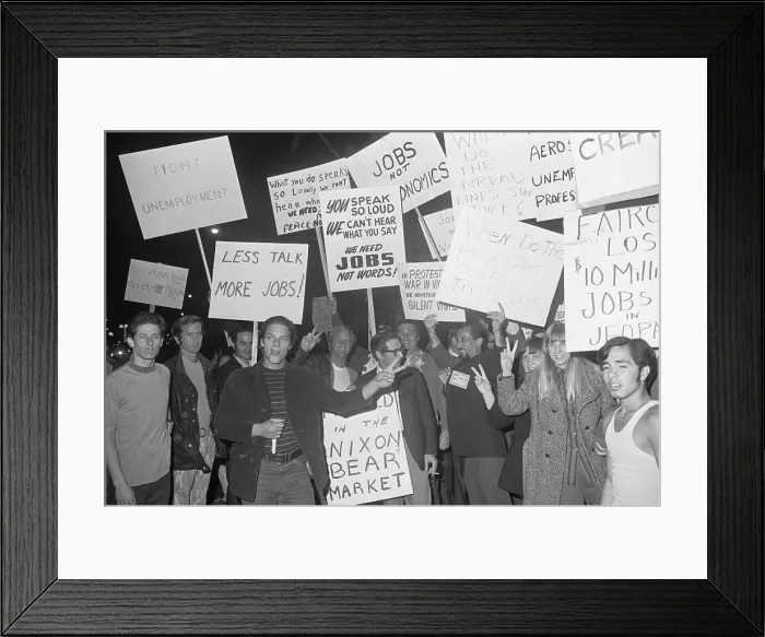 Framed Print : Protesters With Picket Signs Framed Print : Protesters With Picket Signs