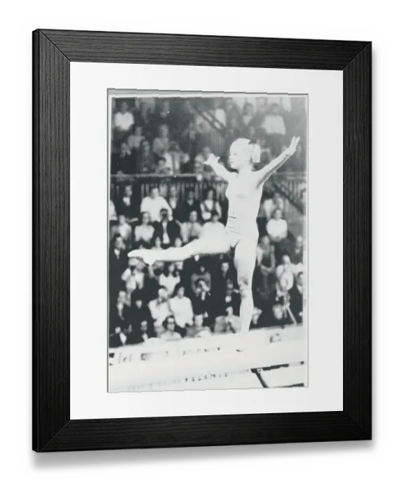 Framed Print : Cathy Rigby Exercising on Beam Framed Print : Cathy Rigby Exercising on Beam