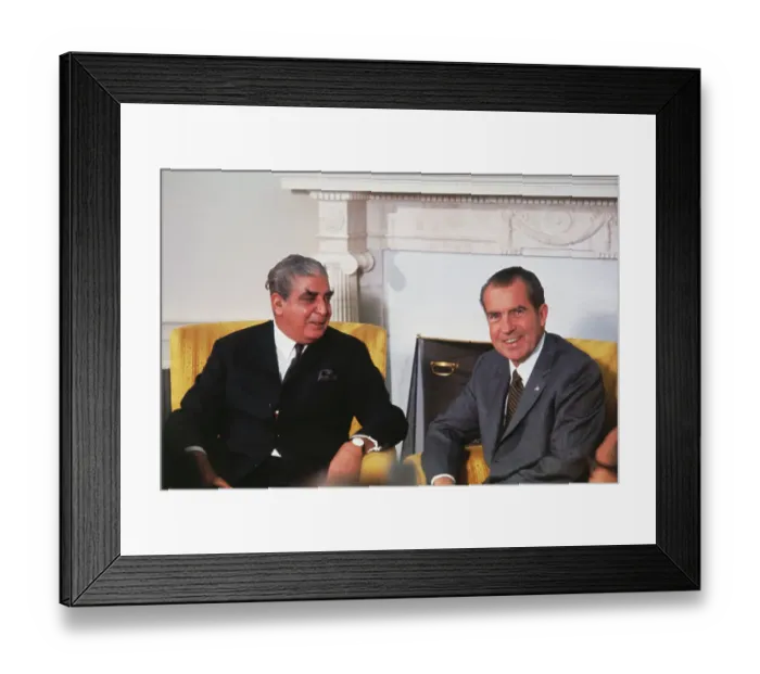 Framed Print : Richard Nixon Posing with Agha Yahya Khan