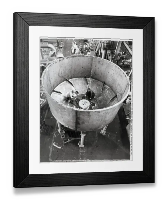 Framed Print : Men Work In Huge Vat W / Blades On Rotor Framed Print : Men Work In Huge Vat W / Blades On Rotor