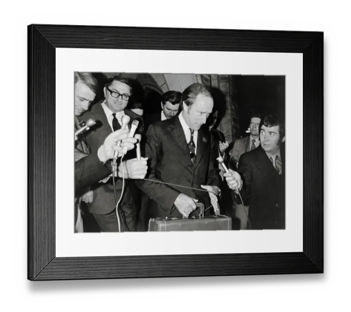 Framed Print : Pierre Trudeau Acknowledging Reporters Framed Print : Pierre Trudeau Acknowledging Reporters