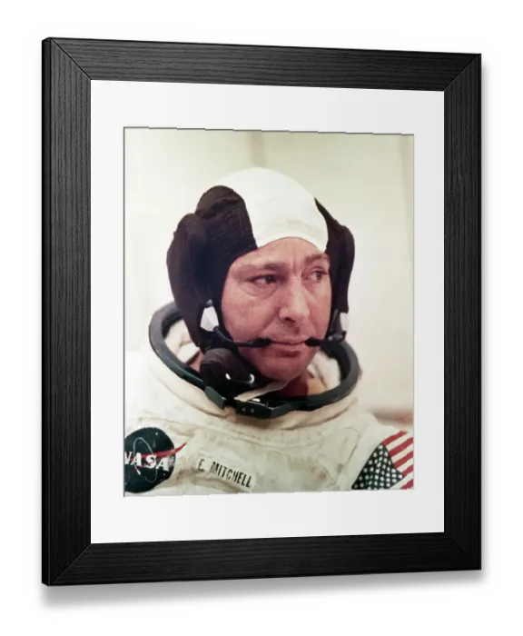 Framed Print : Edgar Mitchell in Astronaut Suit Framed Print : Edgar Mitchell in Astronaut Suit