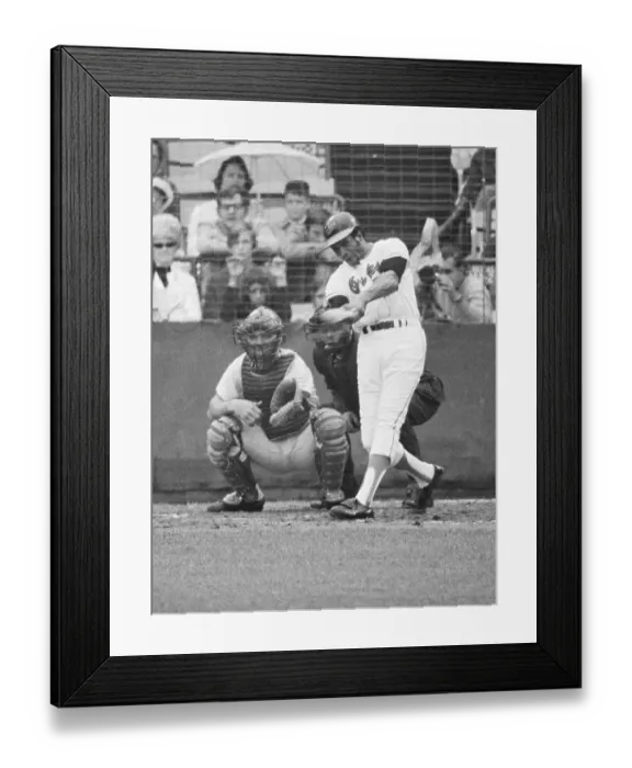Framed Print : Frank Robinson Hitting Two-Run Homer